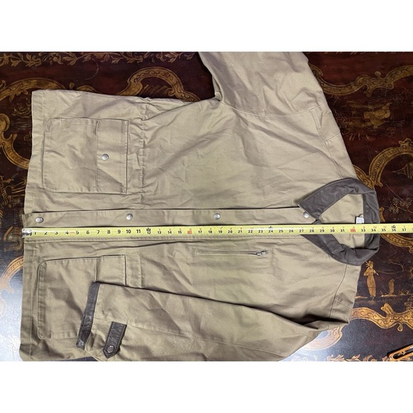 Vtg Marlboro Mens Canvas Leather Collar Zip Chore Barn Field Coat Workwear XL - Picture 8 of 11